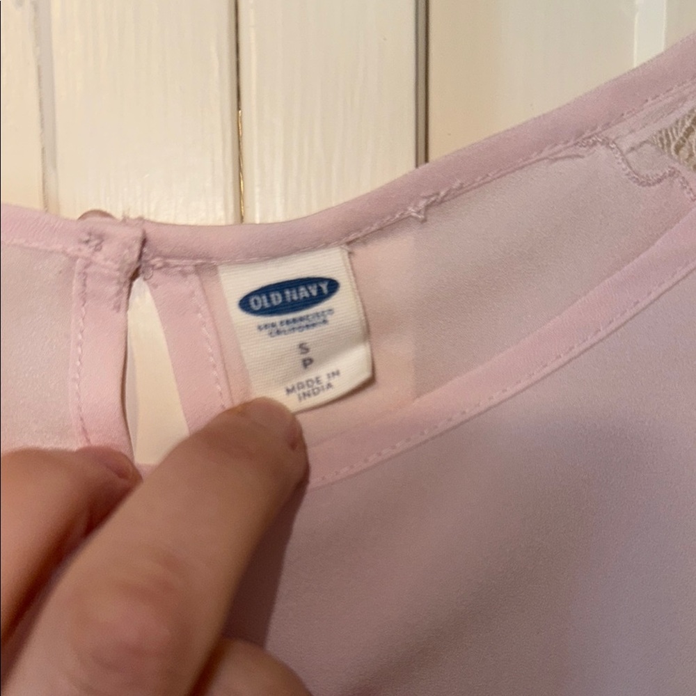 Old Navy Elegant Pink Lace 3/4 Sleeve Women's lightweight Top small - Picture 5 of 5